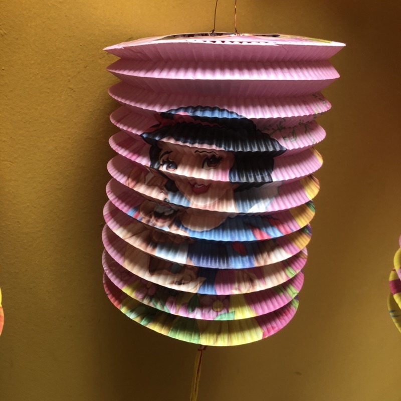 Lồng đèn trung thu hình trụ giấy cho bé, hàng nhập Quảng Châu