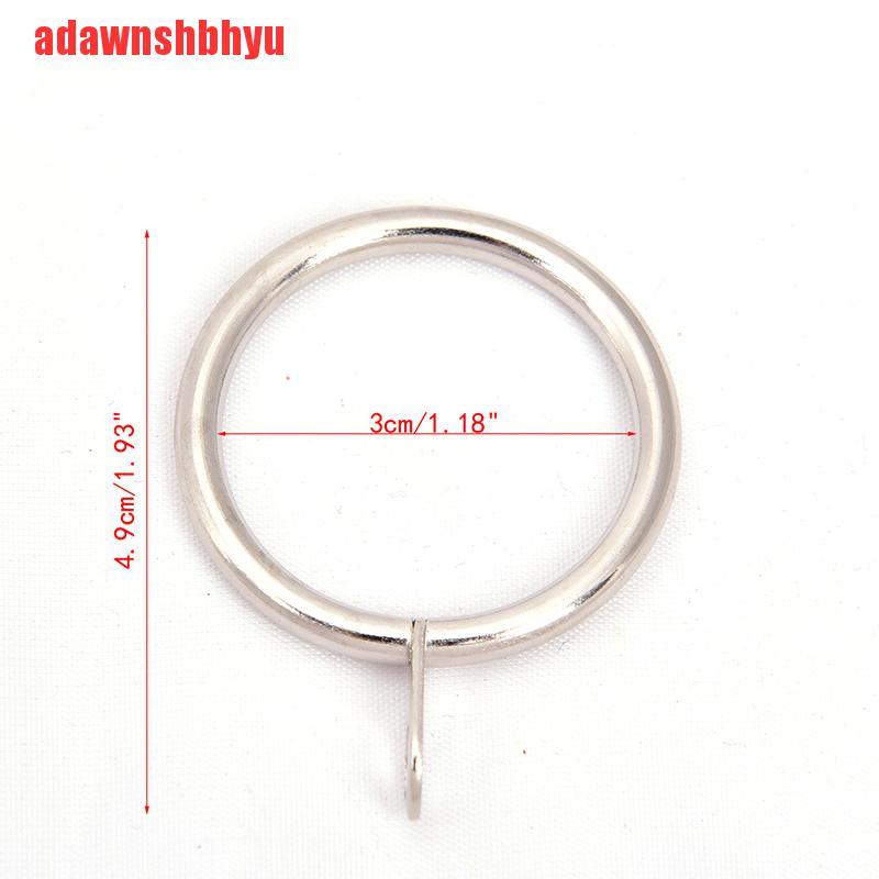 [adawnshbhyu]10pcs/lot Silver Shower Curtain Hooks 30mm Metal Hanging Ring Curtain Rod Clips