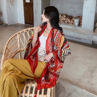 Khăn choàng thổ cẩm boho khăn choàng du lịch biển