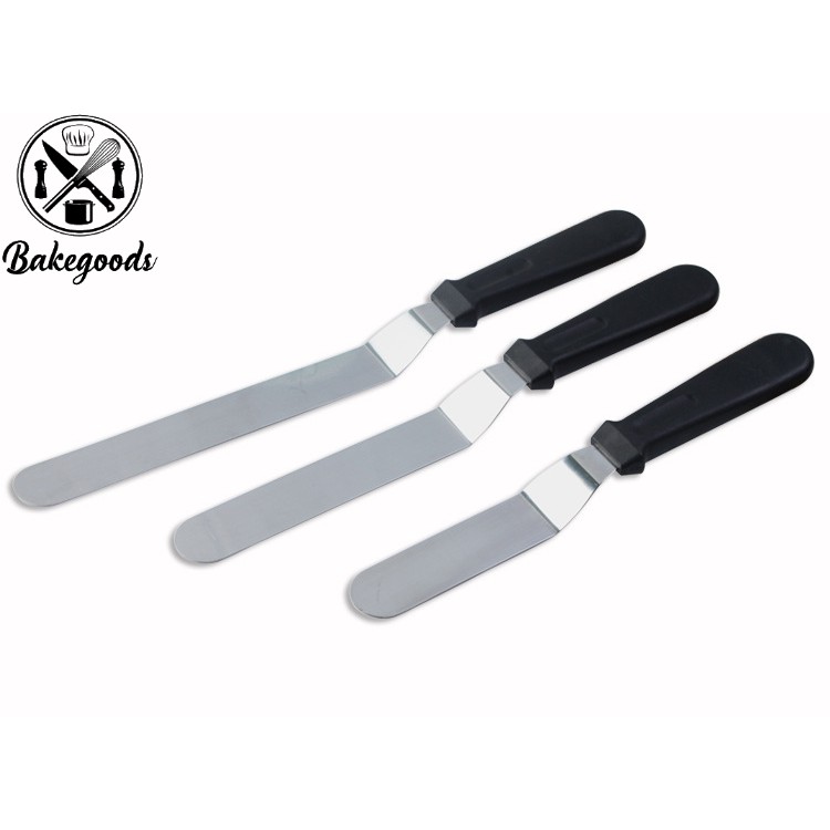 DAO CHÀ LÁNG/DỤNG CỤ CHÀ LÁNG dùng trét kem bánh sinh nhật inox cán nhựa 8, 10 inch lưỡi cong, thẳng hàng cao cấp