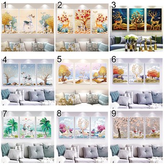 [HCM - Bộ sưu tập tranh Nai 1] Bộ 3 Tranh bóng kiếng treo tường phòng ngủ, phòng khách đẹp - Tặng kèm đinh treo tranh