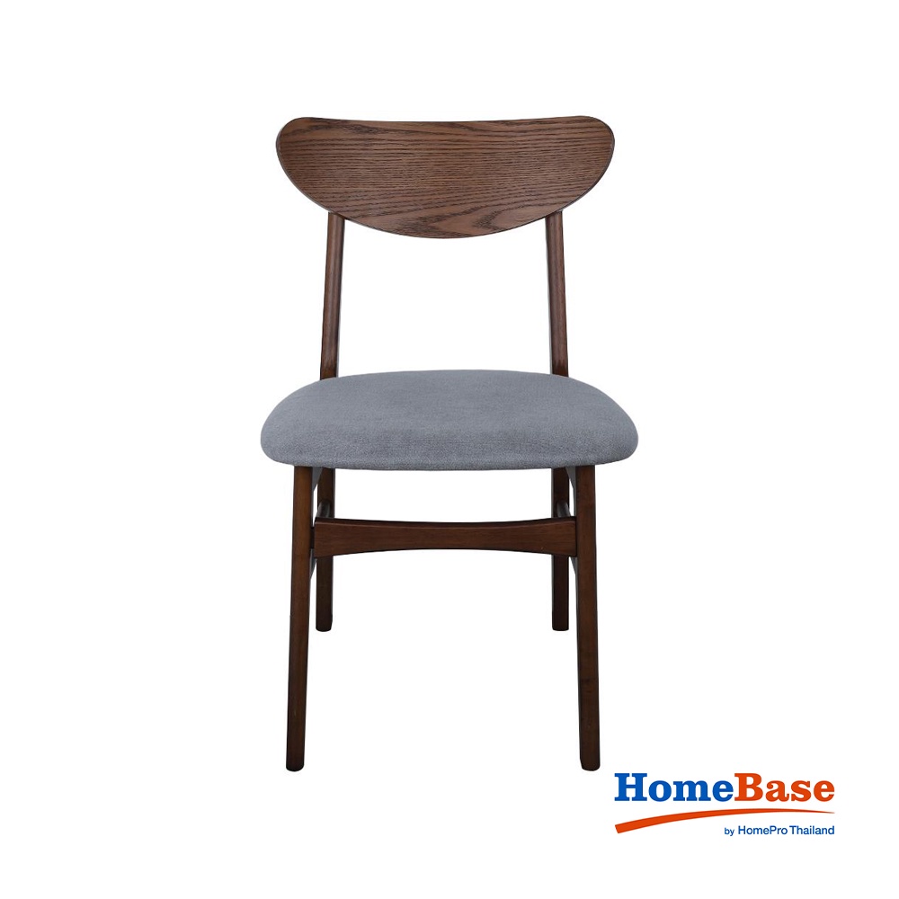 HomeBase FURDINI Ghế ăn bằng gỗ có đệm ngồi W46,5xH77,5xD50cm màu xám nhạt