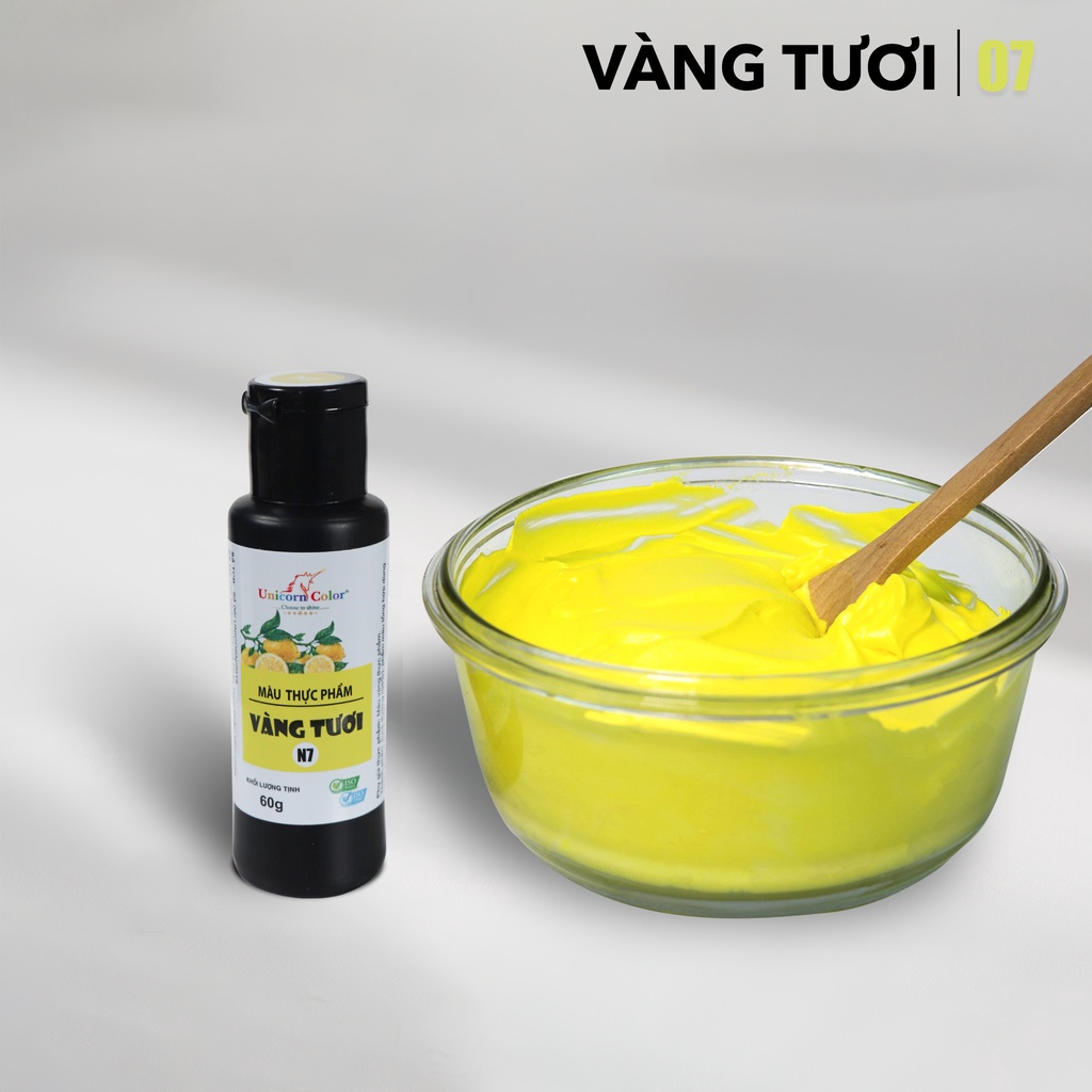 Màu Thực Phẩm Vàng Tươi Unicorn Không Đắng 60gr A07