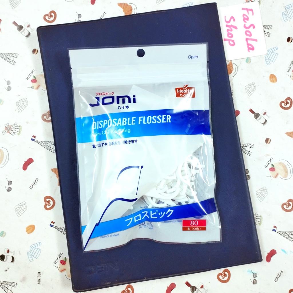 Tăm / chỉ nha khoa JOMI Hàn Quốc bạc hà mảng bám dắt kẽ răng dental floss mint hôi miệng sâu răng flosser