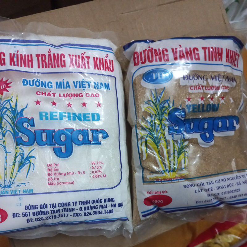 Đường kính trắng, vàng xuất khẩu 950g