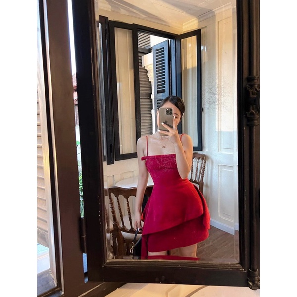 Set áo peplum lệch tà + Chân váy xoè