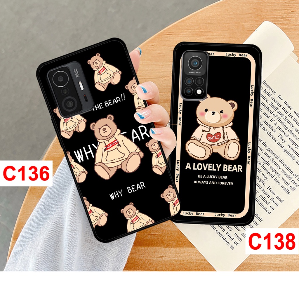 Ốp Xiaomi Mi 10T - Mi 10T Pro - Mi 11T - Mi 11T Pro in hình gấu bear thời trang, cute . ốp lưng xiaomi redmi rẻ bền đẹp.