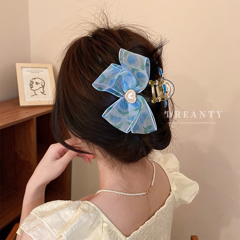 Kẹp Tóc Hình Hoa Tulip Đính Ngọc Trai Giả Ngọt Ngào Cho Nữ