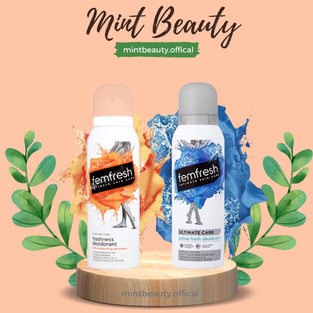 Xịt khử mùi vệ sinh phụ nữ Femfresh Ultimate Care Active Fresh Deodorant hàng chính hãng
