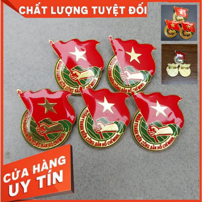 Huy Hiệu Đoàn Thanh Niên (số lượng 10 cái) Cài áo loại đẹp bóng meka, sắc nét