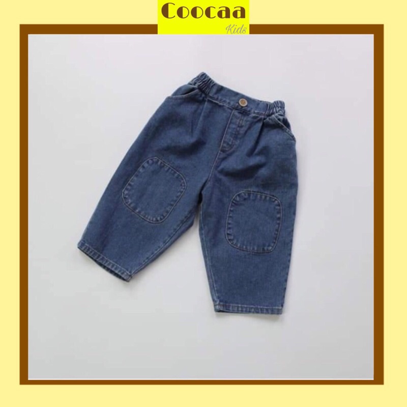 Quần jean vá gối Hàn Quốc phù hợp bé trai bé gái size 80-120