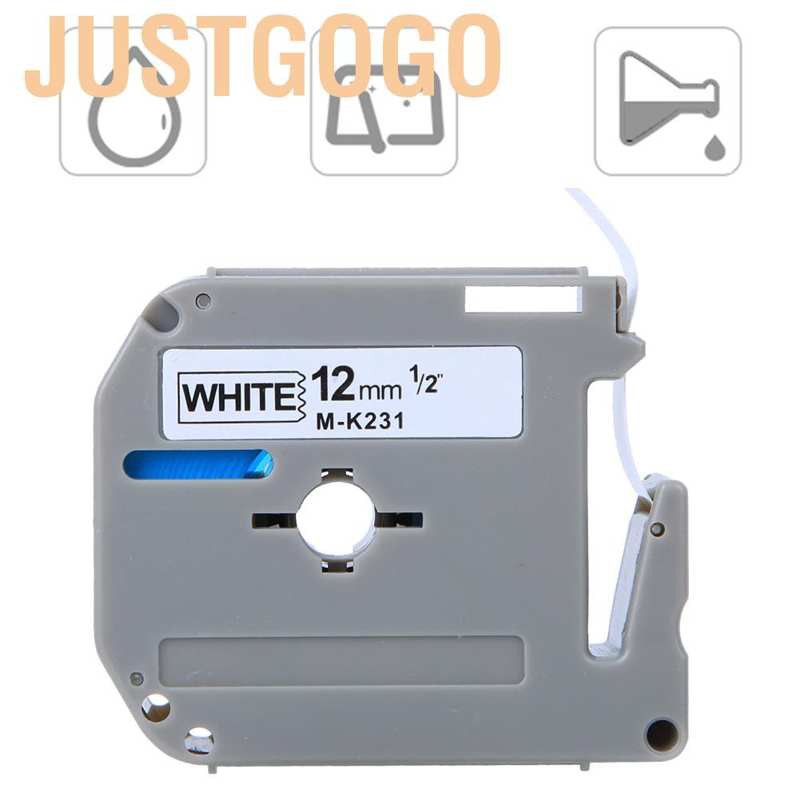 Justgogo 0.5 x 315 Inch Durable PET Label Tape Making for Brother Printer