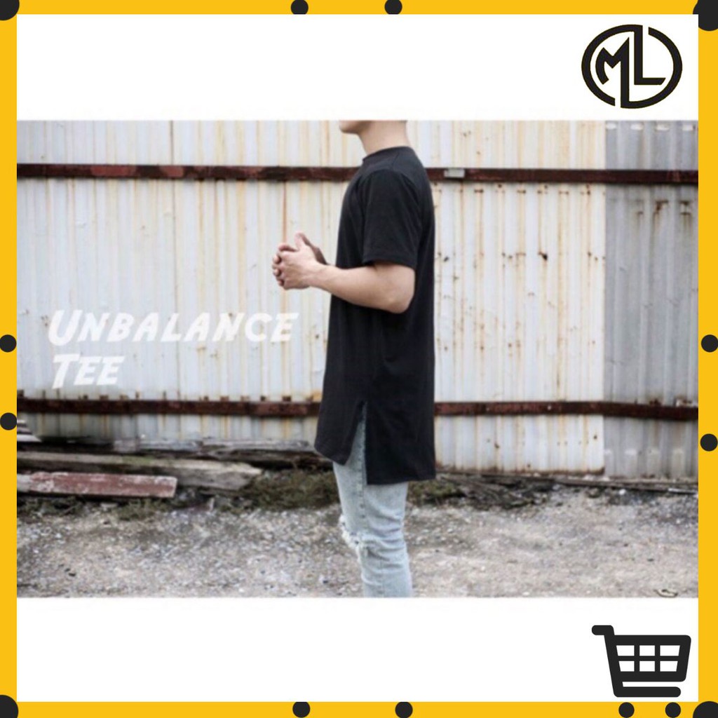 Áo thun longtee tà lệch LAYER màu đen và trắng form xẻ tà unisex streetwear streetwear