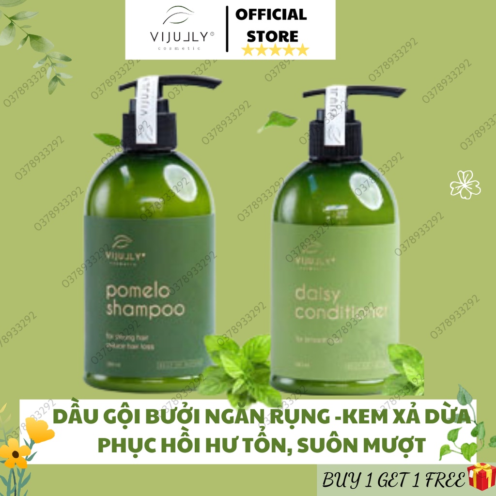 [ CHÍNH HÃNG ] Combo Dầu Gội Bưởi, Dầu Xả Dừa Vi Jully giúp ngăn rụng, giảm xơ rối, phục hồi hư tổn, suôn mượt