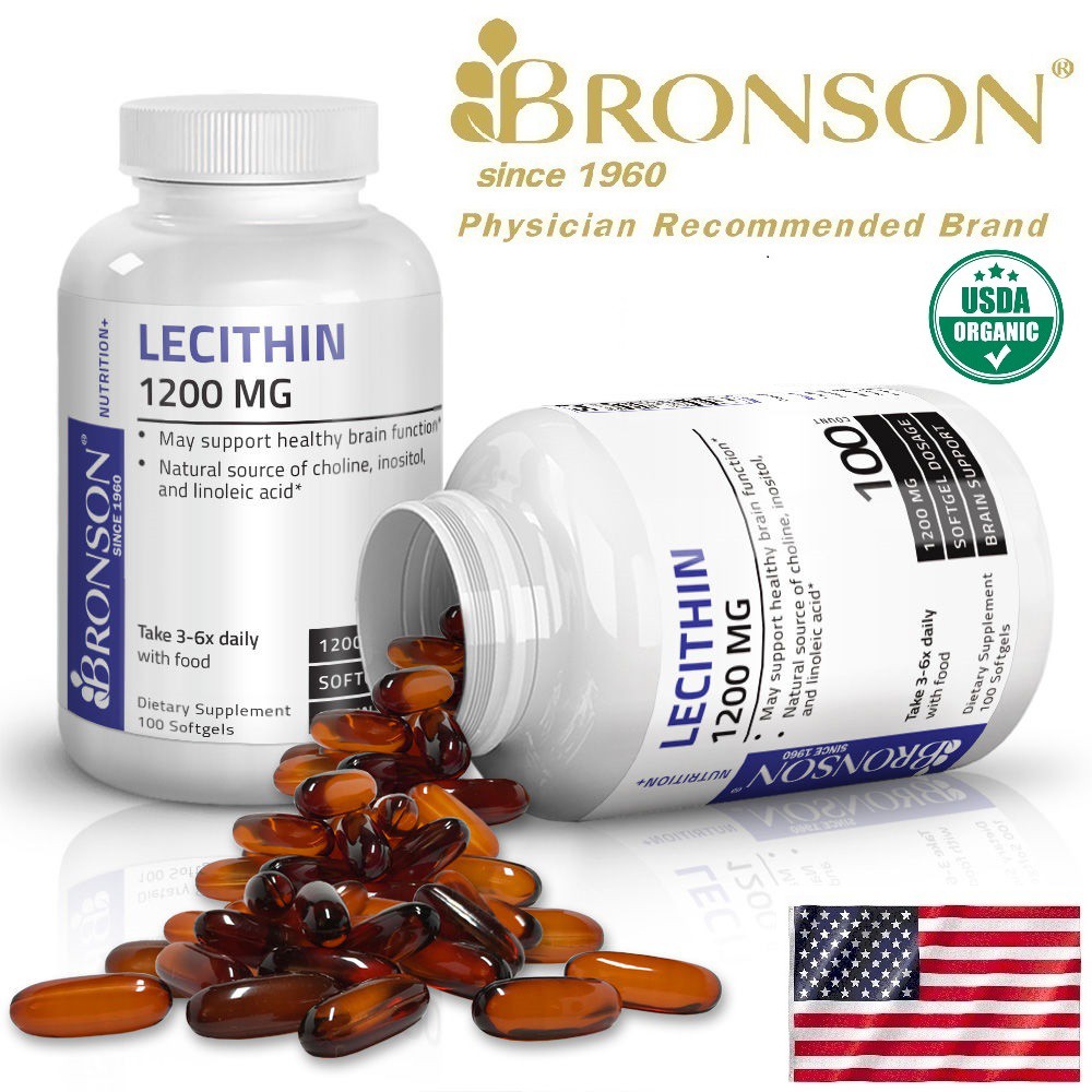 Organic Vitamins Lecithin 1200mg - 100 viên Mỹ - Đẹp da, bổ cơ thể