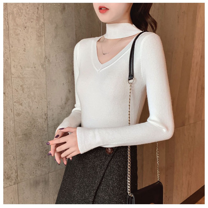 ÁO LEN NỮ CỔ V MẪU HOT NHẤT 2019