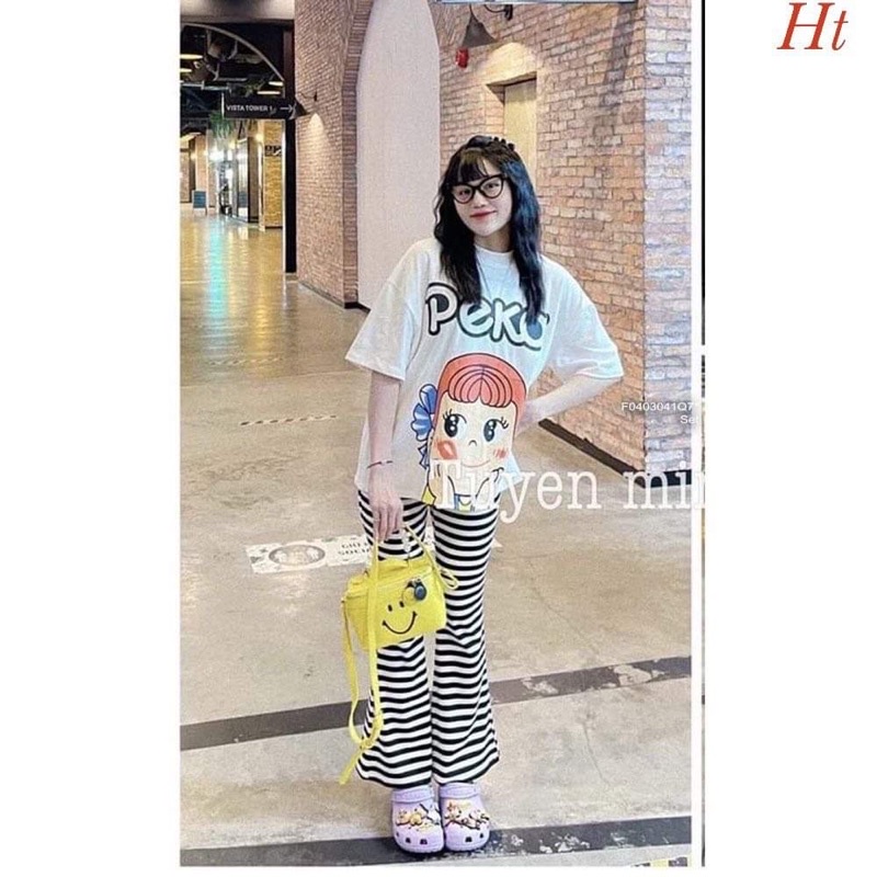 Sét áo cô gái PEKO+quần kẻ HT12