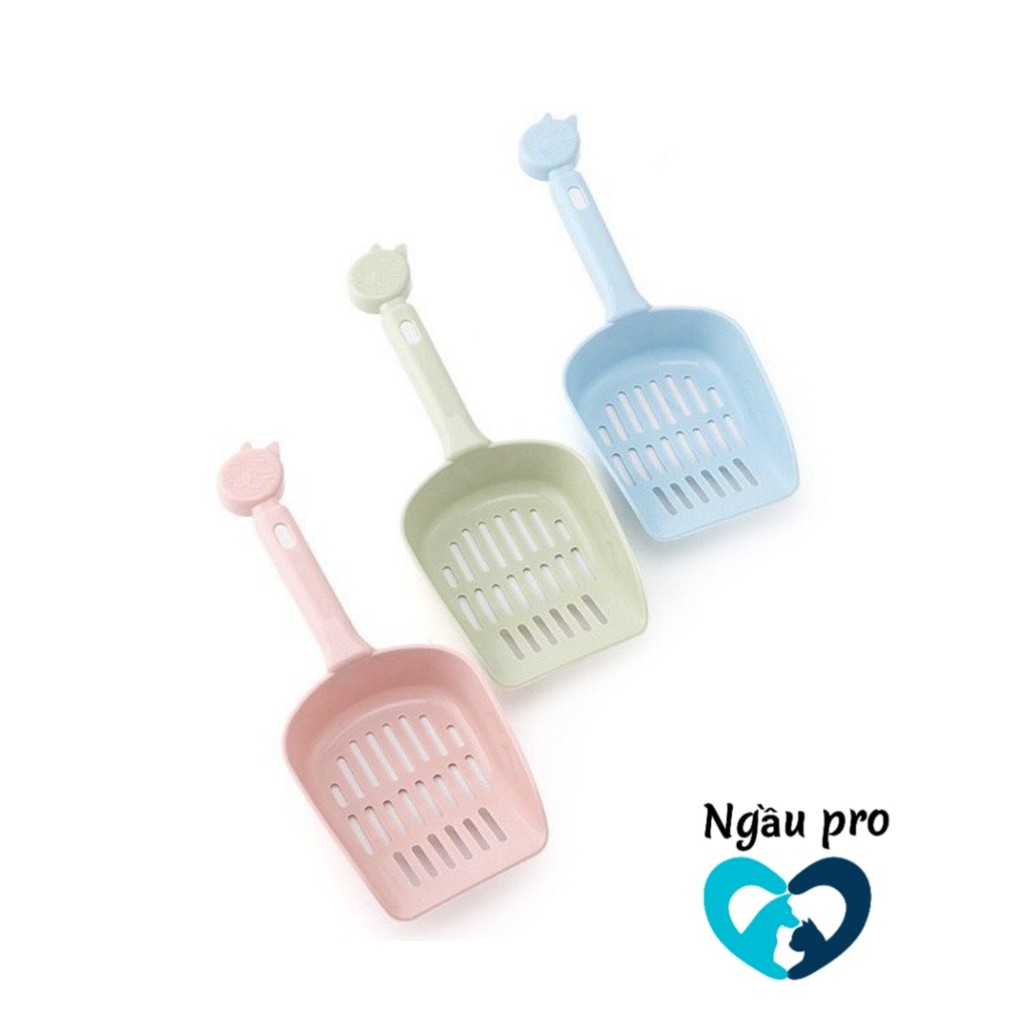 Xẻng xúc cát vệ sinh mèo bằng nhựa giá rẻ, Xẻng đầu mèo NGAUPET