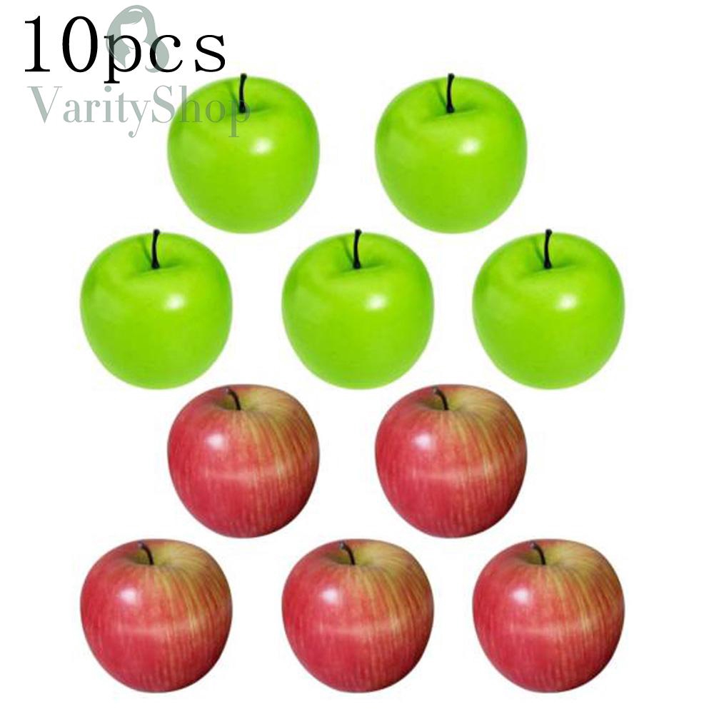 10 quả táo giả màu xanh lá cây / đỏ dùng để trang trí nhà