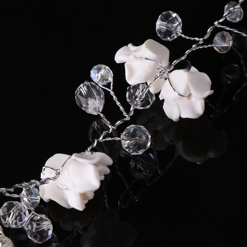 Flgo Phụ Kiện Cài Tóc Hoa Tai Pha Lê Handmade Cho Cô Dâu Trong Ngày Cưới