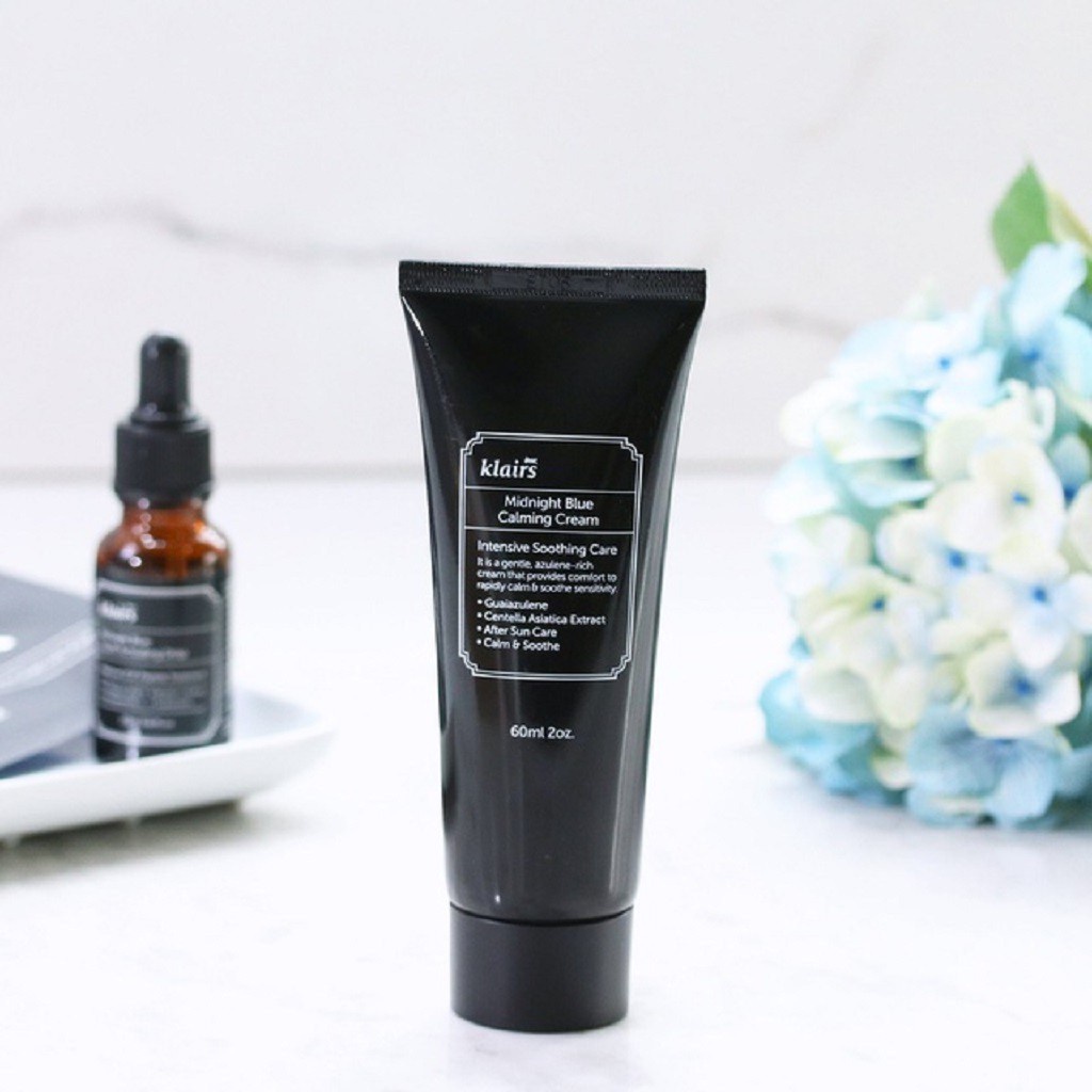 Kem dưỡng phục hồi da ban đêm Klairs Midnight Blue Calming Cream hộp 30g và tuýp 60ml
