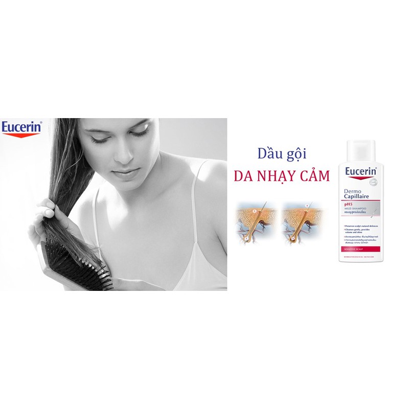 Eucerin Dầu gội pH5 dành cho da dầu nhạy cảm pH5 Mild Shampoo 250ml