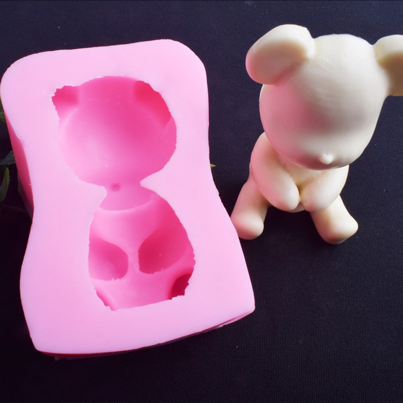 Khuôn Silicone Tạo Hình Làm Bánh Kẹo Hình Chú Gấu 3D DIY