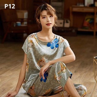 Đồ Bộ Lụa Satin Họa Tiết Cao Cấp đủ size