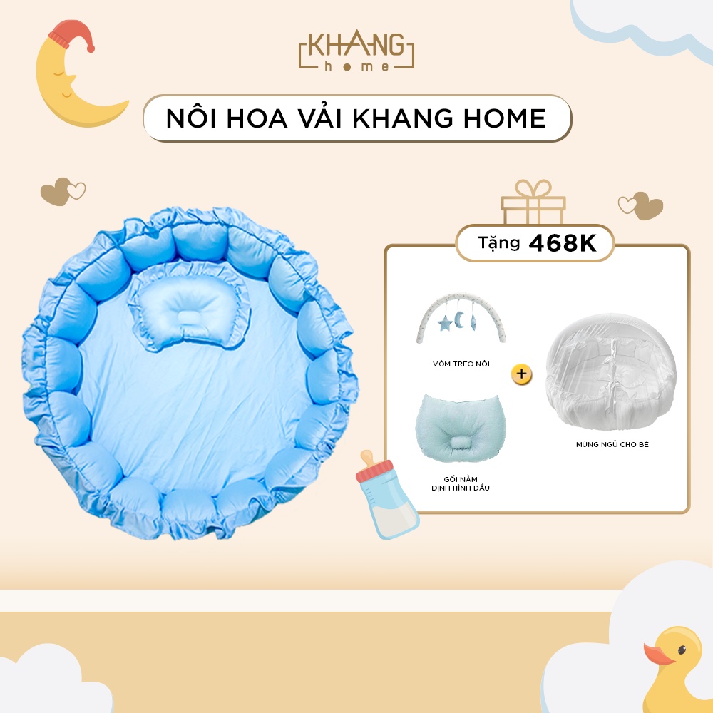 Nôi Hoa Vải Trẻ Em Khang Home Tiện Lợi Và An Toàn Cho Bé Size 90cm