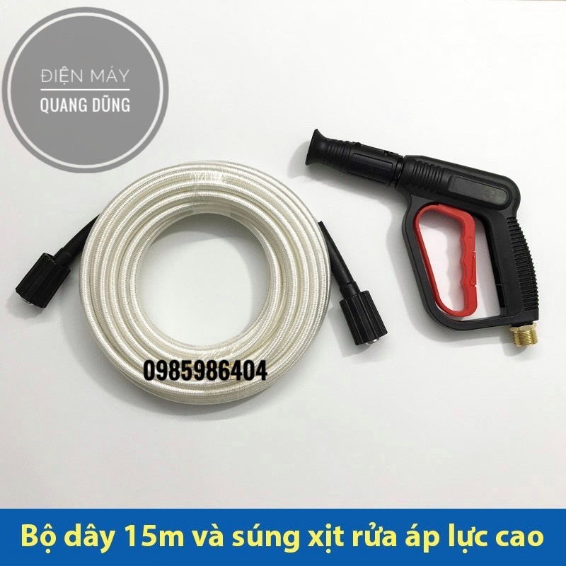 Bộ dây xịt rửa - súng rửa xe áp lực cao 15m dành cho máy rửa xe