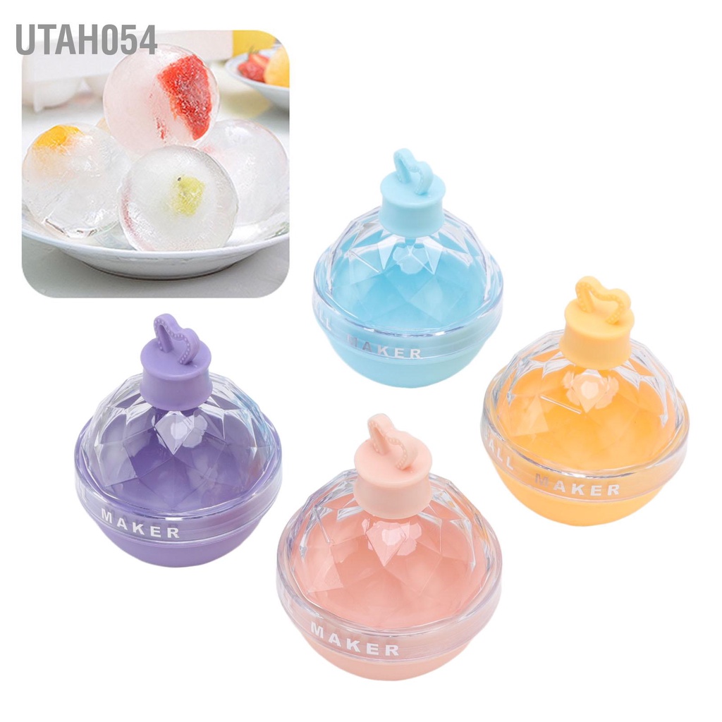 Set 4 Khuôn Làm Đá Hình Cầu Có Nắp Đậy