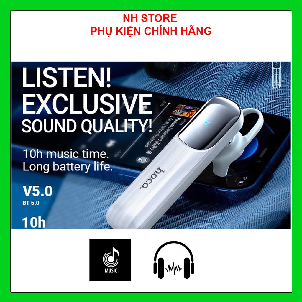 Tai Nghe BlueTooth Chính Hãng Hoco ,Tai Nghe Không Dây Nhét Tai 1 Bên , Pin Dung Lượng Cao , Âm Thanh Chất Lượng.