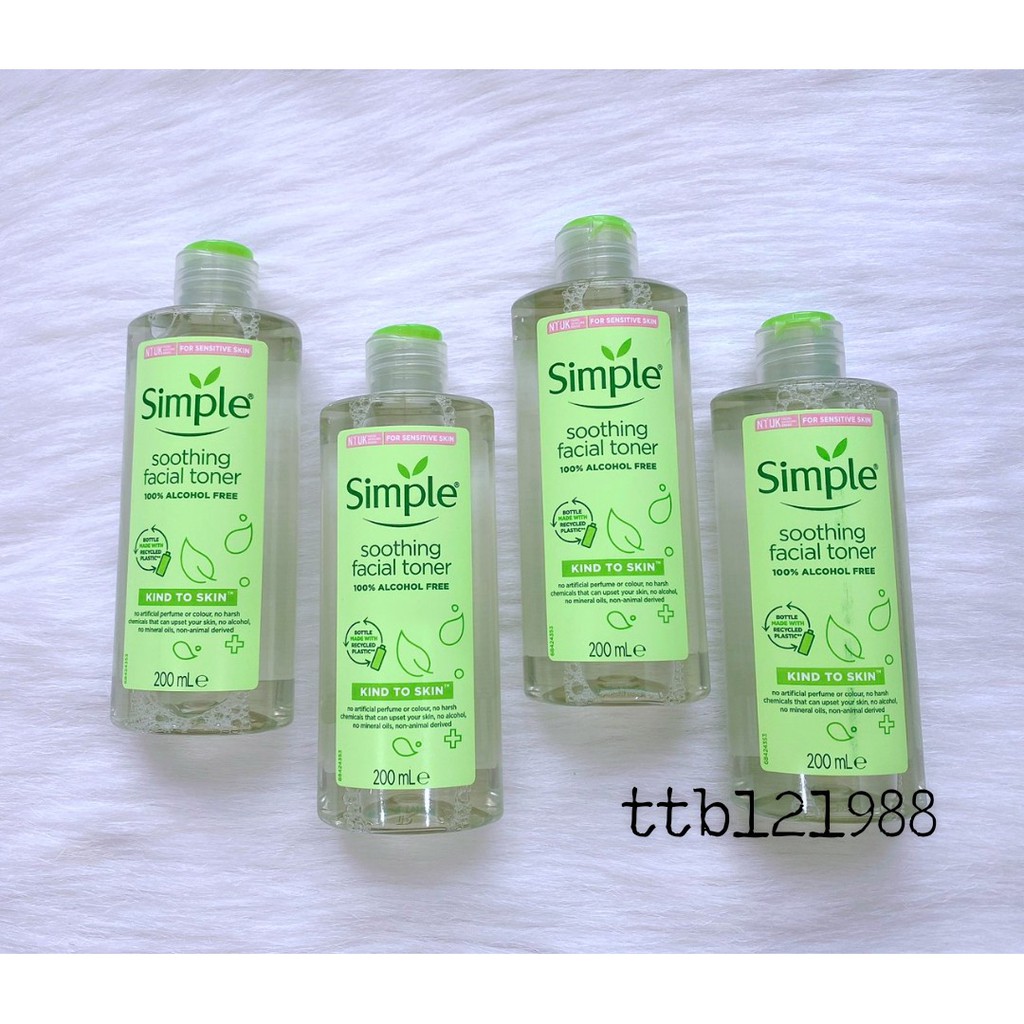 Toner Nước Hoa Hồng Simple Soothing Facial Skind To Skin Dành Cho Da Nhạy Cảm 200ml Mẫu Mới - Date Xa