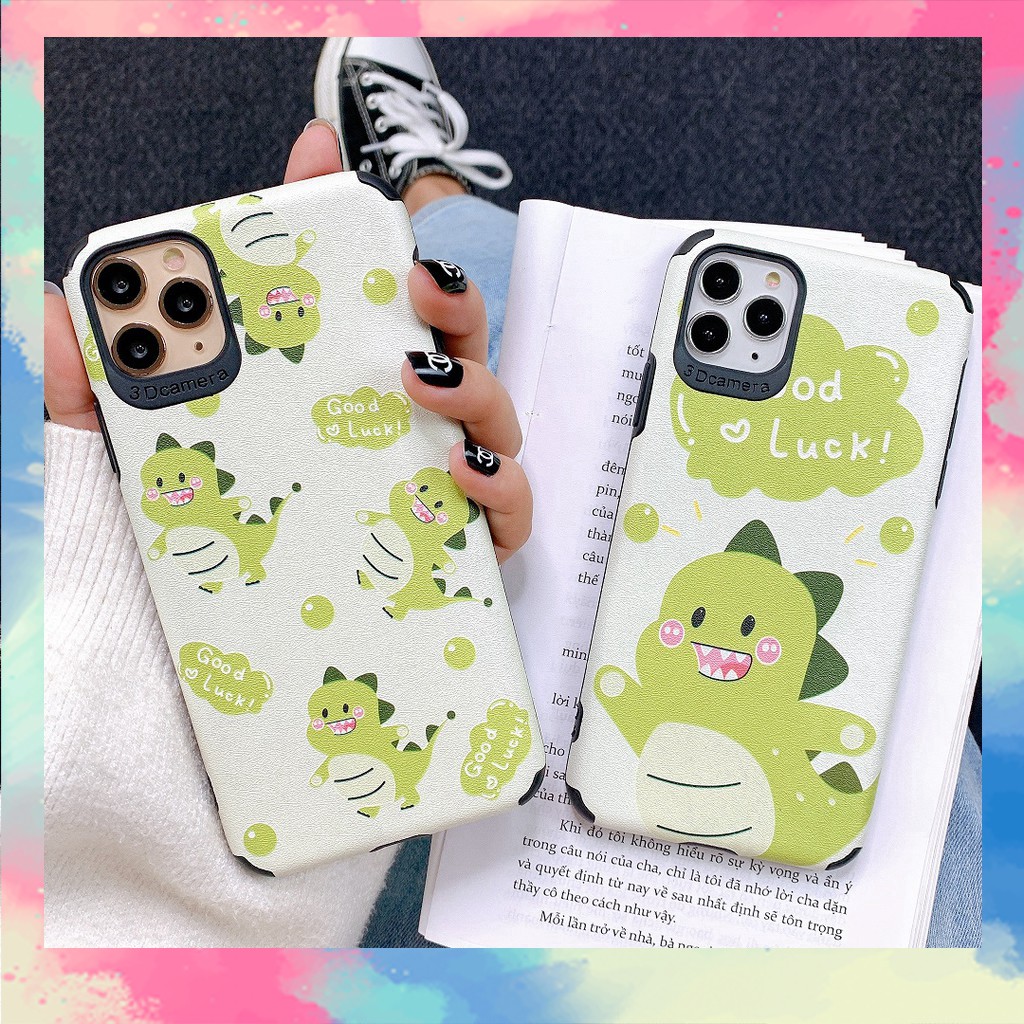 Ốp Lưng Iphone Da IMD Chống bẩn, chống sốc, bảo vệ máy tốt Dino Good Luck - D036