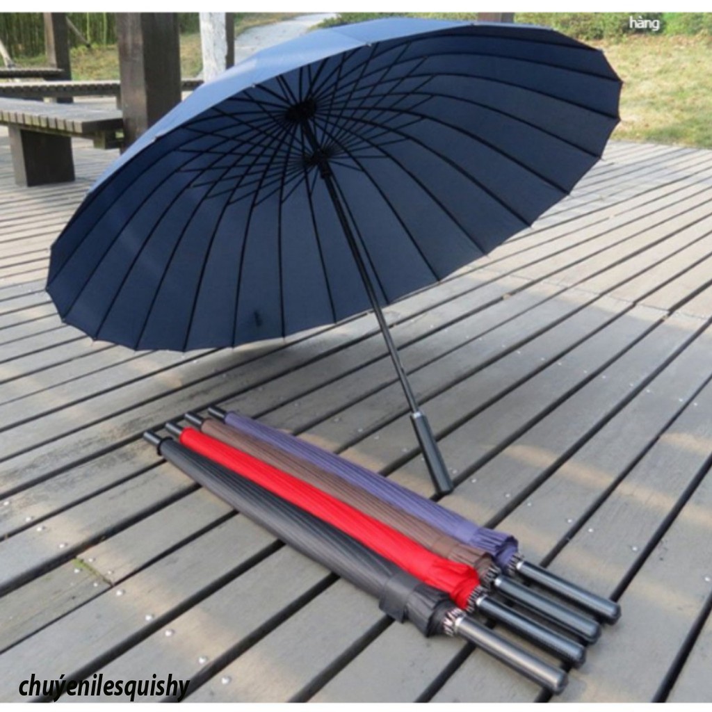 [SIÊU CHẮC] - Ô DÙ TO 24 NAN CAO CẤP CÓ QUAI ĐEO-Ô dù cỡ lớn cán dài 24 nan chống lật-ô dù cán dài đ
