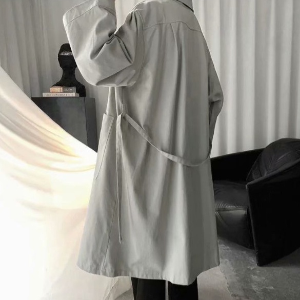 Áo khoác dáng dài form rộng thời trang mùa thu hàn quốc cho nam new áo dài tay jacket rộng men top coat áo gió nam phong cách hàn quốc màu đặc retro áo dài tay