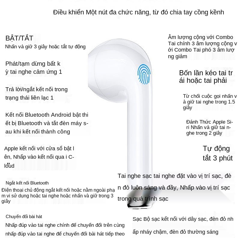 tai nghe bluetooth gaming Aipmads i12➕ Bao cao su hoạt hình  Chất lượng phim mini in-ear phổ thông