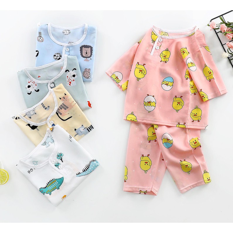 [Bb123]   Bộ ngủ cotton lụa cho bé hàng Quảng Châu