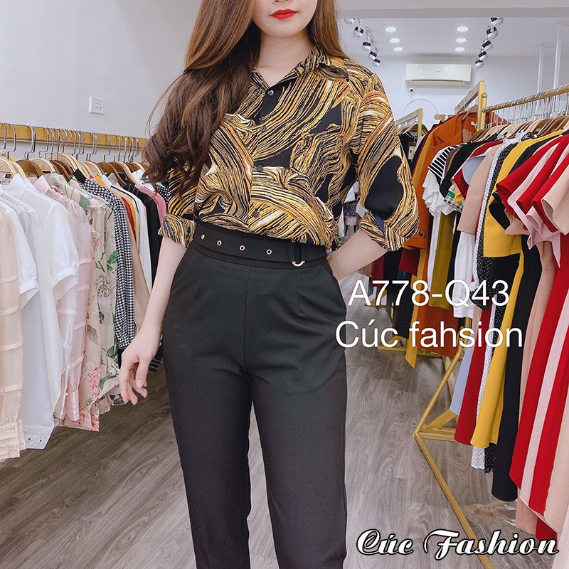 [ Mã FADIRECT20 giảm 20K đơn 150K] Quần bagy nữ công sở cao cấp Cúc Fashion Q43 Q75 quần baggy móc S nhê