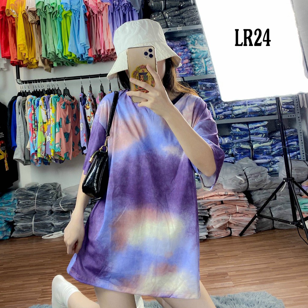 Áo thun loang màu 𝑭𝒓𝒆𝒆𝒔𝒉𝒊𝒑 Áo phông unisex LR24 vải cotton xượt poli co giãn thấm hút tốt, không xù lông