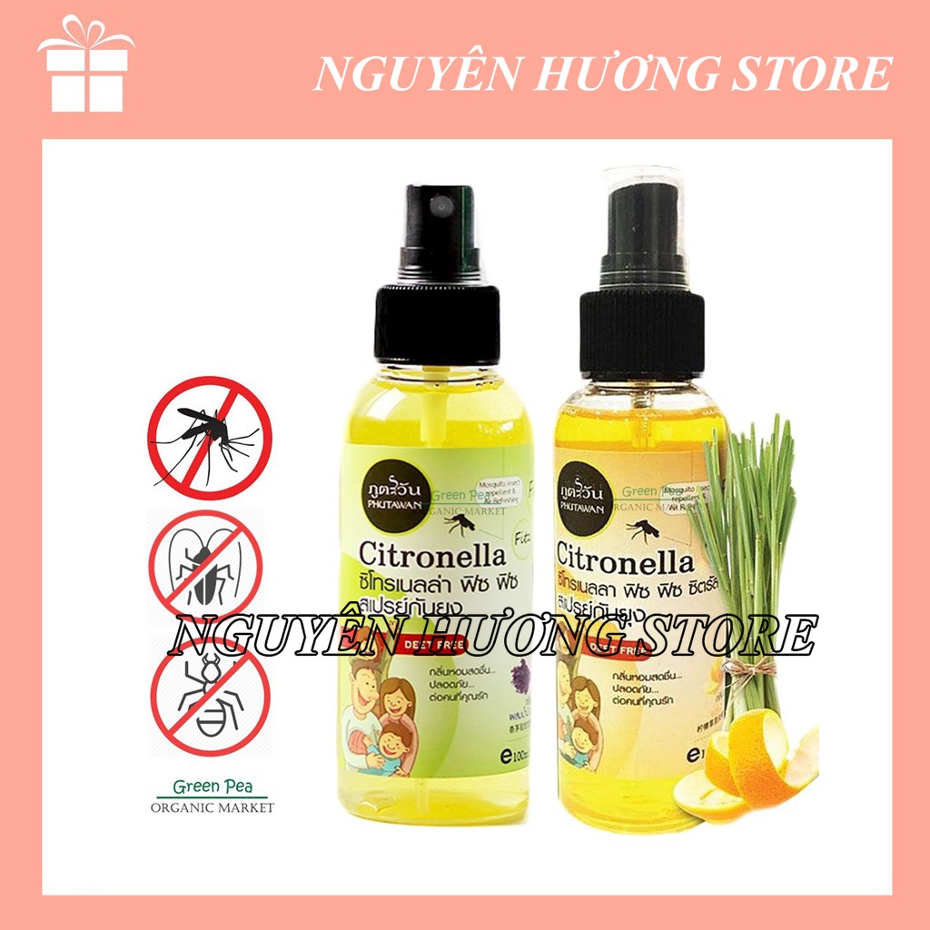 Tinh Dầu Xịt Chống Muỗi CITRONELLA Citrus PHUTAWAN 100ml