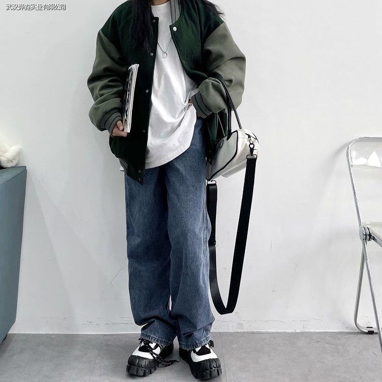 Áo khoác bóng chày cotton dày dặn phong cách retro mỹ cho nam nữ