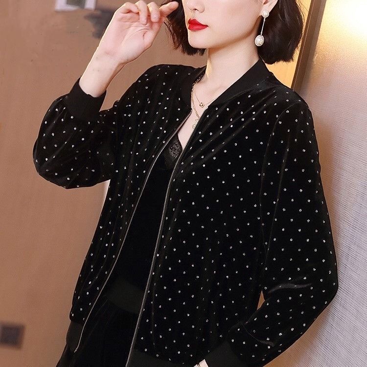 Áo Khoác Cardigan Nhung Tay Dài Dáng Rộng Phong Cách Hàn Quốc Cho Nữ Size 5xl