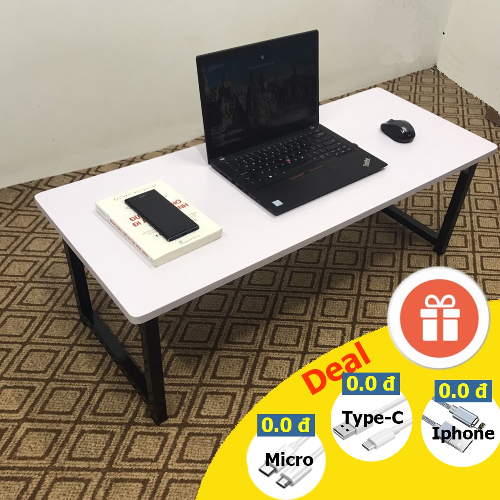 Bàn làm việc bệt gấp gọn, chân sắt sơn tĩnh điện chống gỉ và xước có thể làm bàn ăn gấp gọn ( mua là có quà )