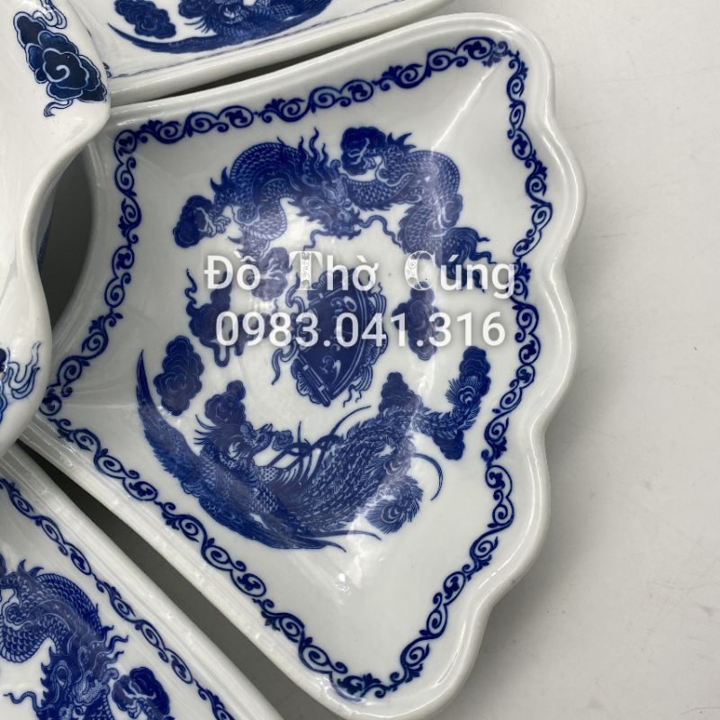 Bộ đồ ăn gia tiên màu xanh