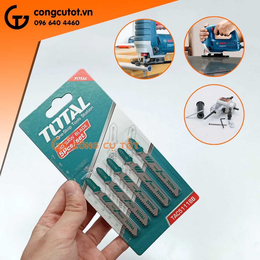 Bộ lưỡi cưa lọng sắt 5 chi tiết Total TAC51118B