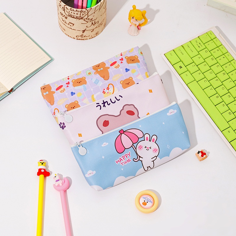 Túi Đựng Bút Chì Sức Chứa Lớn Họa Tiết Hoạt Hình Dễ Thương Cho Học Sinh