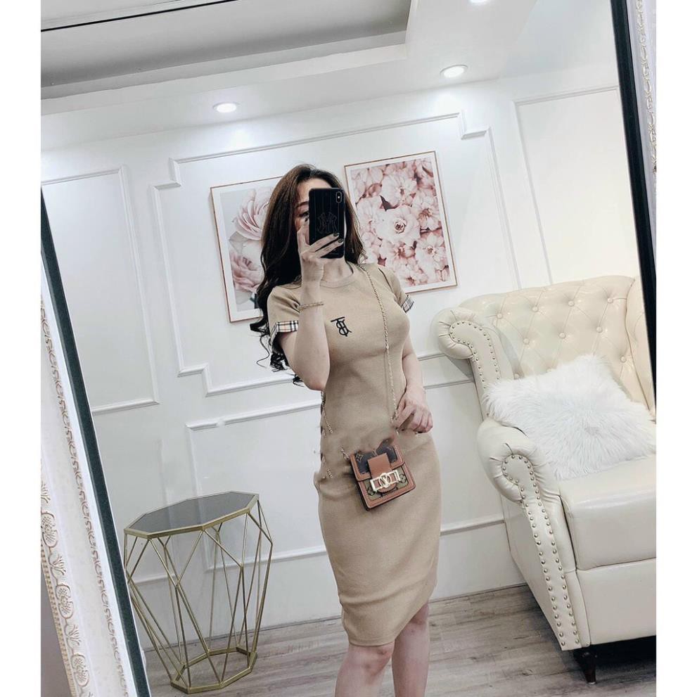 Đầm body tay ngắn thêu chữ xinh yêu, đi dự tiệc, đi chơi dạo phố, đi bar sang chảnh thời trang sanclothing ! ⚡ *