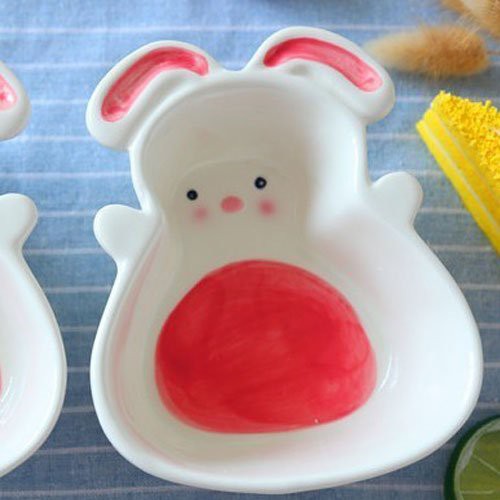 Bát, thìa sứ ăn dặm hình thỏ, cà rốt