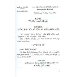 Sách - Luật Quản Lý Thuế